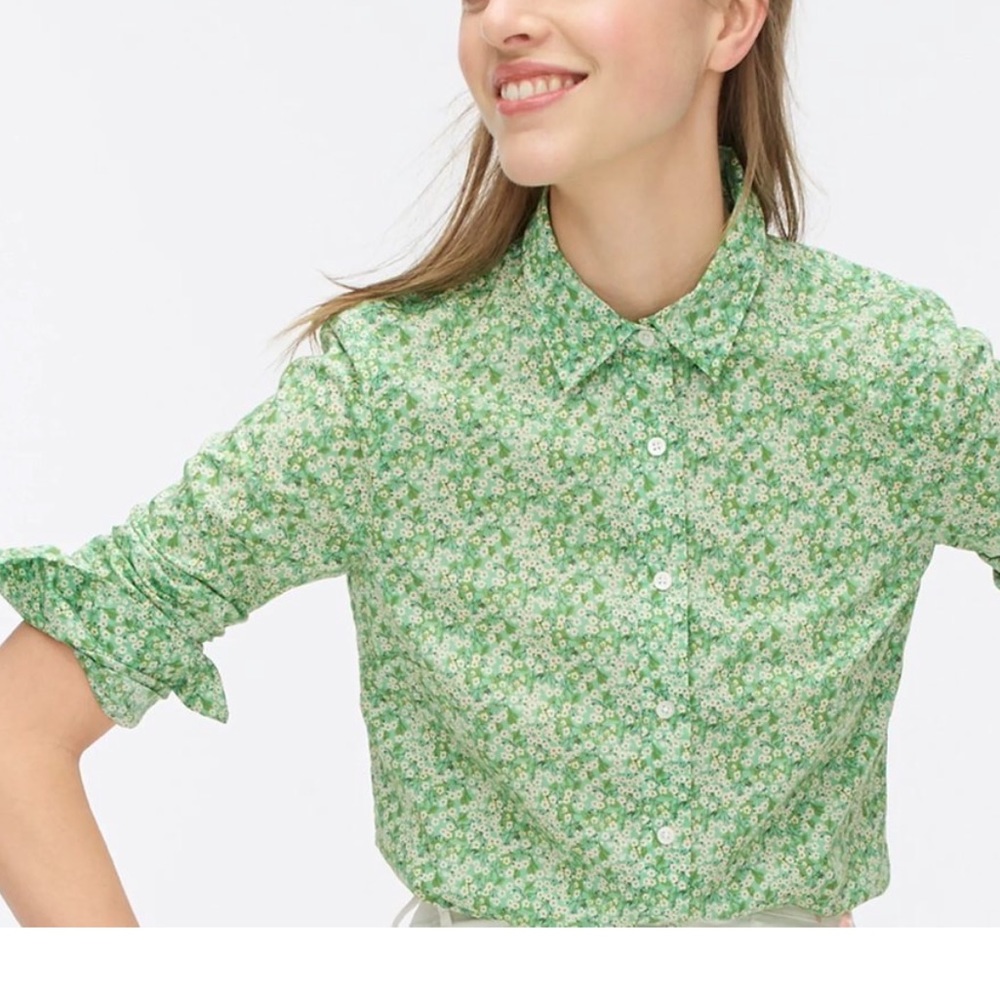 J.Crew Sz 14 Liberty Fabric Floral Buttondown EUC